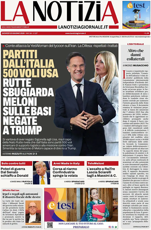 Prima pagina La Notizia di oggi - Quotidiano nazionale