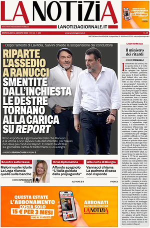Prima pagina La Notizia di oggi - Quotidiano nazionale