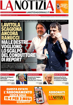 Prima pagina La Notizia di oggi - Quotidiano nazionale