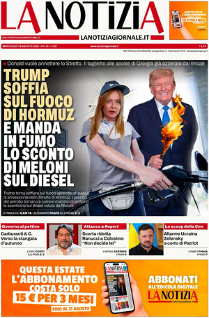 Prima pagina La Notizia di oggi - Quotidiano nazionale