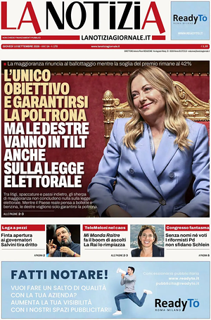 Prima pagina La Notizia di oggi - Quotidiano nazionale