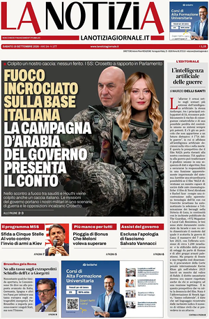 Prima pagina La Notizia di oggi - Quotidiano nazionale
