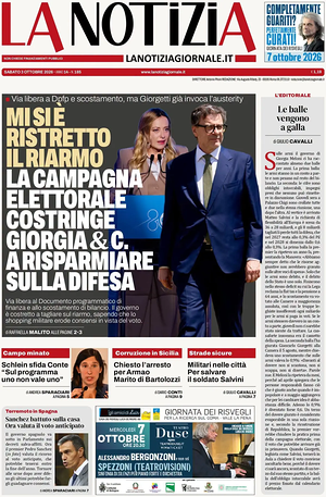 Prima pagina La Notizia di oggi - Quotidiano nazionale