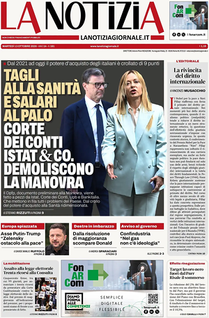 Prima pagina La Notizia di oggi - Quotidiano nazionale