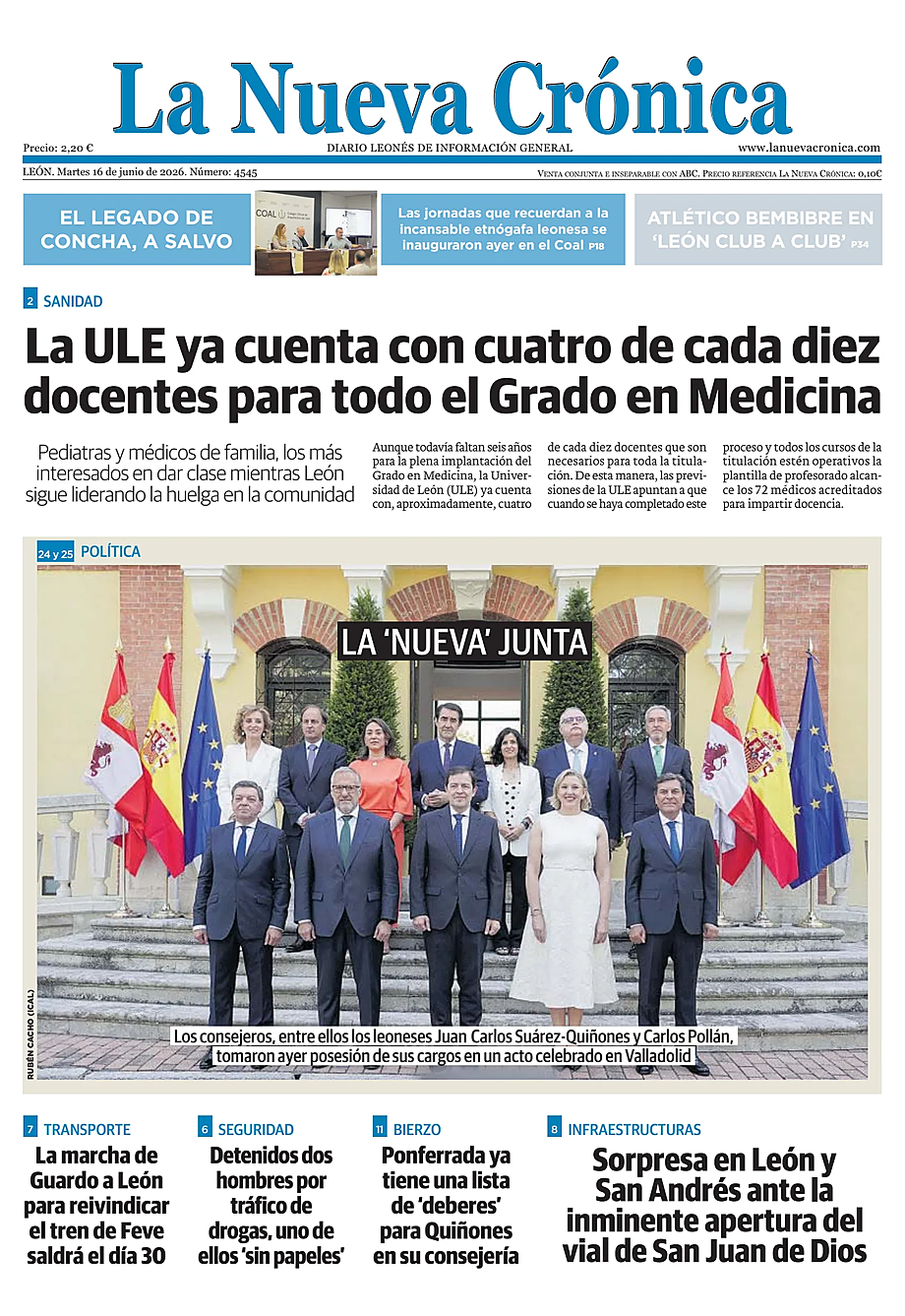 Portada La Nueva Crónica de hoy - Quiosco 16 junio 2026