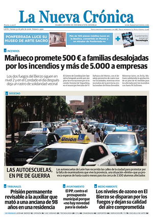 Prima pagina La Nueva Crónica di oggi - Quotidiano regional