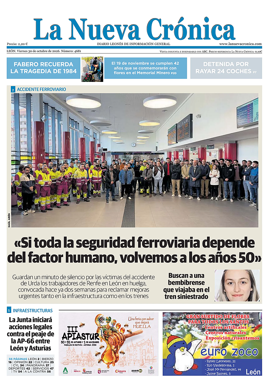 Portada La Nueva Crónica de hoy - Quiosco 30 octubre 2026
