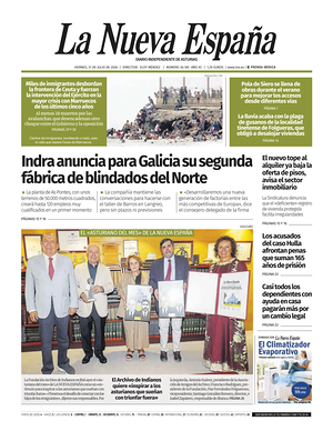 Prima pagina La Nueva España di oggi - Quotidiano regional