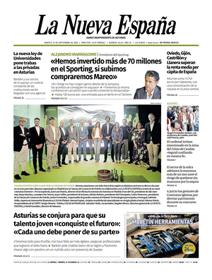 Prima pagina La Nueva España di oggi - Quotidiano regional