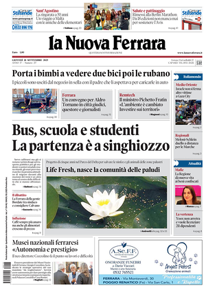 Prima pagina La Nuova Ferrara di oggi - Quotidiano regionale