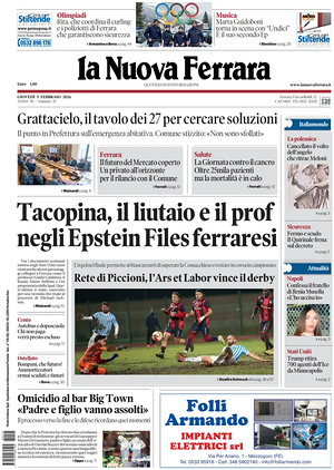 Prima pagina La Nuova Ferrara di oggi - Quotidiano regionale