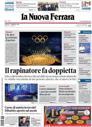 Prima pagina La Nuova Ferrara di oggi - Quotidiano regionale