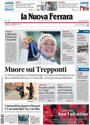 Prima pagina La Nuova Ferrara di oggi - Quotidiano regionale