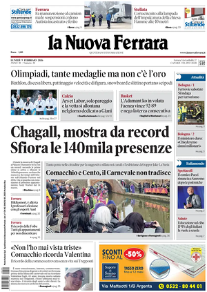 Prima pagina La Nuova Ferrara di oggi - Quotidiano regionale