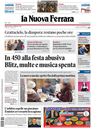 Prima pagina La Nuova Ferrara di oggi - Quotidiano regionale