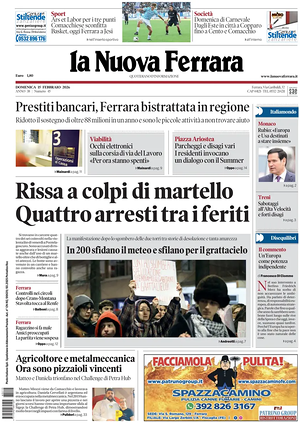 Prima pagina La Nuova Ferrara di oggi - Quotidiano regionale
