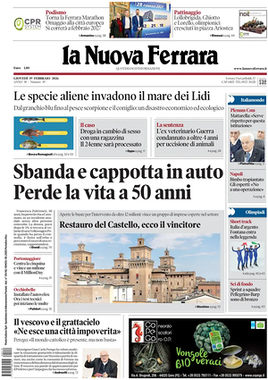 Prima pagina La Nuova Ferrara di oggi - Quotidiano regionale