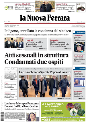Prima pagina La Nuova Ferrara di oggi - Quotidiano regionale