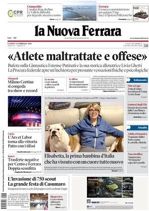 Prima pagina La Nuova Ferrara di oggi - Quotidiano regionale
