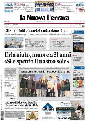 Prima pagina La Nuova Ferrara di oggi - Quotidiano regionale