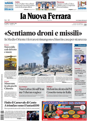 Prima pagina La Nuova Ferrara di oggi - Quotidiano regionale