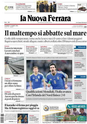 Prima pagina La Nuova Ferrara di oggi - Quotidiano regionale