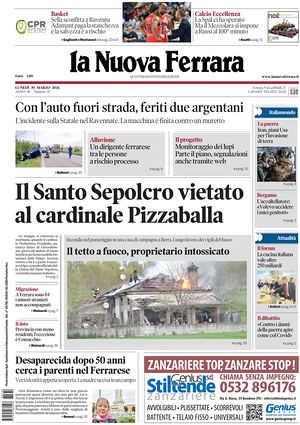 Prima pagina La Nuova Ferrara di oggi - Quotidiano regionale