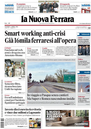 Prima pagina La Nuova Ferrara di oggi - Quotidiano regionale