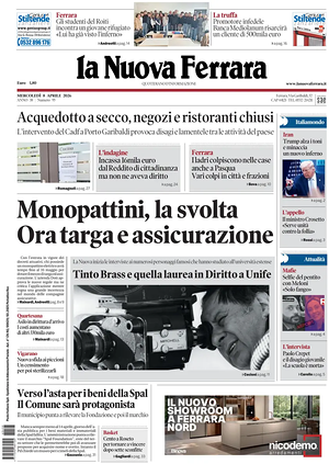 Prima pagina La Nuova Ferrara di oggi - Quotidiano regionale
