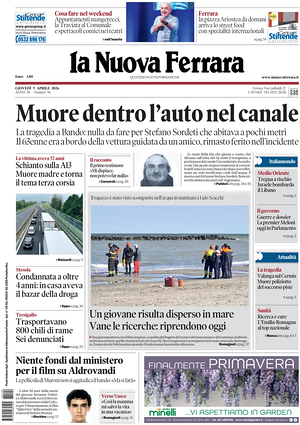 Prima pagina La Nuova Ferrara di oggi - Quotidiano regionale