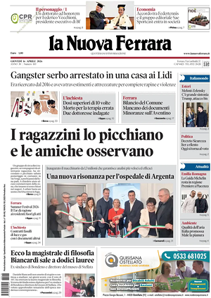 Prima pagina La Nuova Ferrara di oggi - Quotidiano regionale