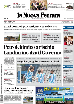 Prima pagina La Nuova Ferrara di oggi - Quotidiano regionale