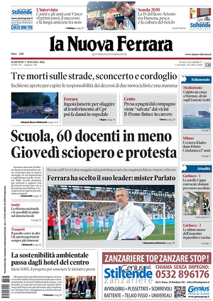 Prima pagina La Nuova Ferrara di oggi - Quotidiano regionale