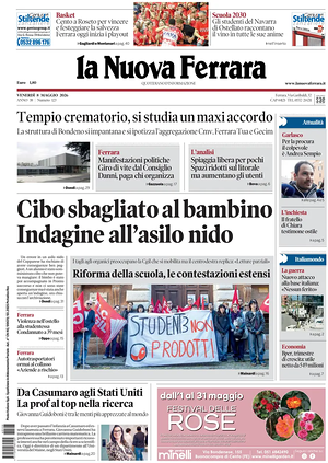 Prima pagina La Nuova Ferrara di oggi - Quotidiano regionale