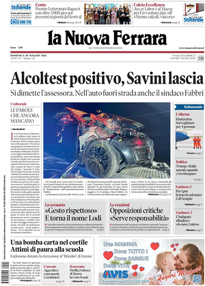 Prima pagina La Nuova Ferrara di oggi - Quotidiano regionale