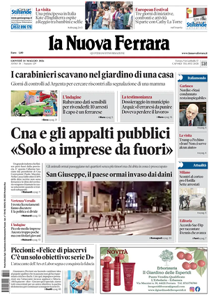 Prima pagina La Nuova Ferrara di oggi - Quotidiano regionale