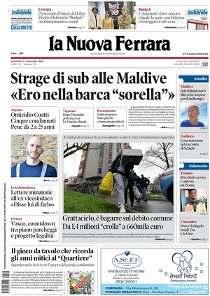 Prima pagina La Nuova Ferrara di oggi - Quotidiano regionale