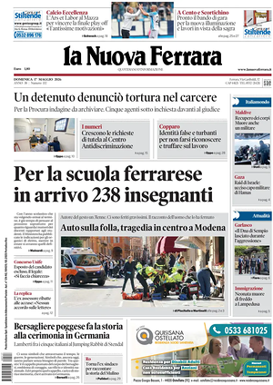 Prima pagina La Nuova Ferrara di oggi - Quotidiano regionale