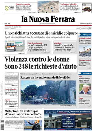 Prima pagina La Nuova Ferrara di oggi - Quotidiano regionale