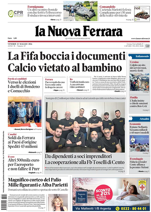 Prima pagina La Nuova Ferrara di oggi - Quotidiano regionale