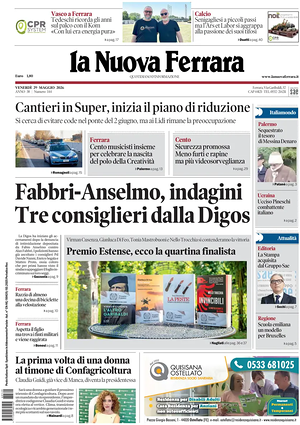Prima pagina La Nuova Ferrara di oggi - Quotidiano regionale