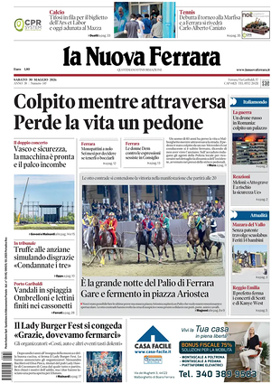 Prima pagina La Nuova Ferrara di oggi - Quotidiano regionale