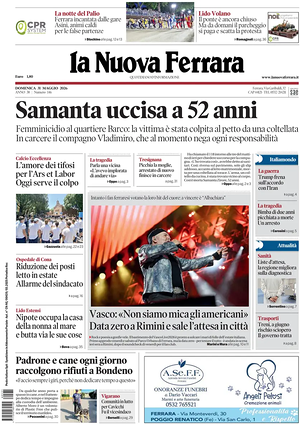 Prima pagina La Nuova Ferrara di oggi - Quotidiano regionale