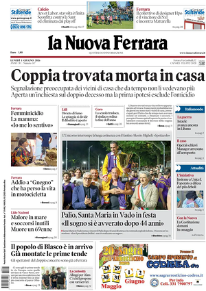 Prima pagina La Nuova Ferrara di oggi - Quotidiano regionale