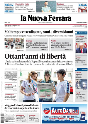 Prima pagina La Nuova Ferrara di oggi - Quotidiano regionale