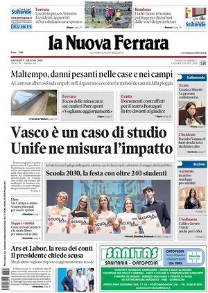 Prima pagina La Nuova Ferrara di oggi - Quotidiano regionale
