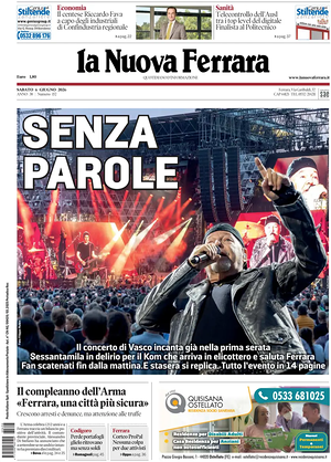 Prima pagina La Nuova Ferrara di oggi - Quotidiano regionale