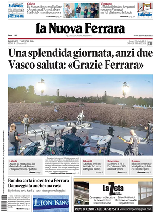 Prima pagina La Nuova Ferrara di oggi - Quotidiano regionale