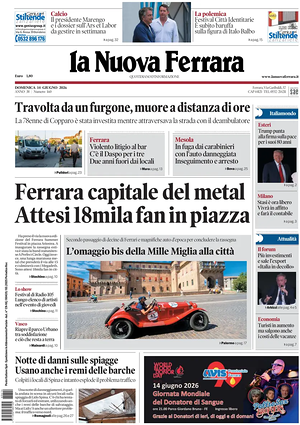 Prima pagina La Nuova Ferrara di oggi - Quotidiano regionale