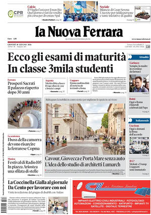 Prima pagina La Nuova Ferrara di oggi - Quotidiano regionale